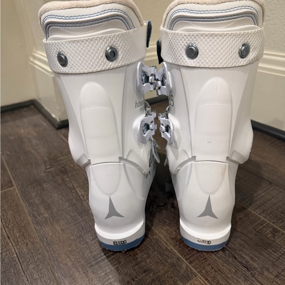 Women's White and Blue Atomic  Ski Race Boots - Picture 6 of 16
